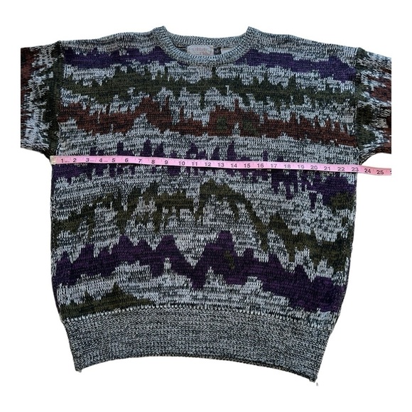 Celebrity Club Vintage Sweater Unique Zig Zag Mountain Pattern - Size XL - Picture 6 of 10